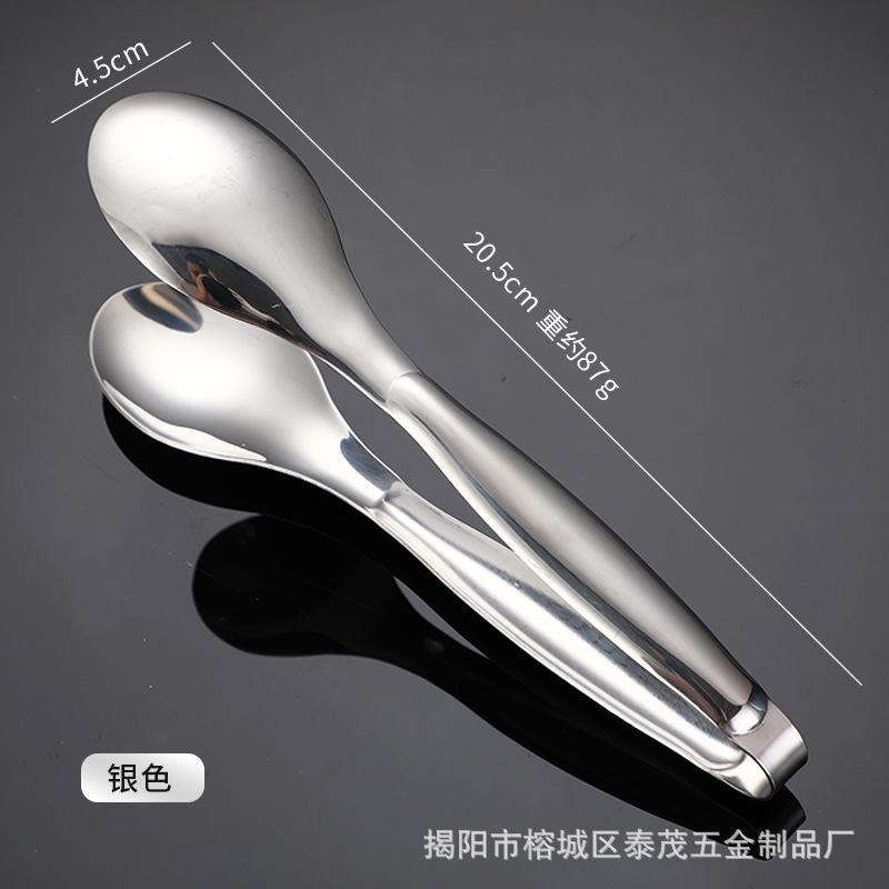 Kitchen Food Tongs Stainless Steel Creative Meat Salad Bread Clips Non Slip BBQ Clips Home Kitchen Cooking Accessories
