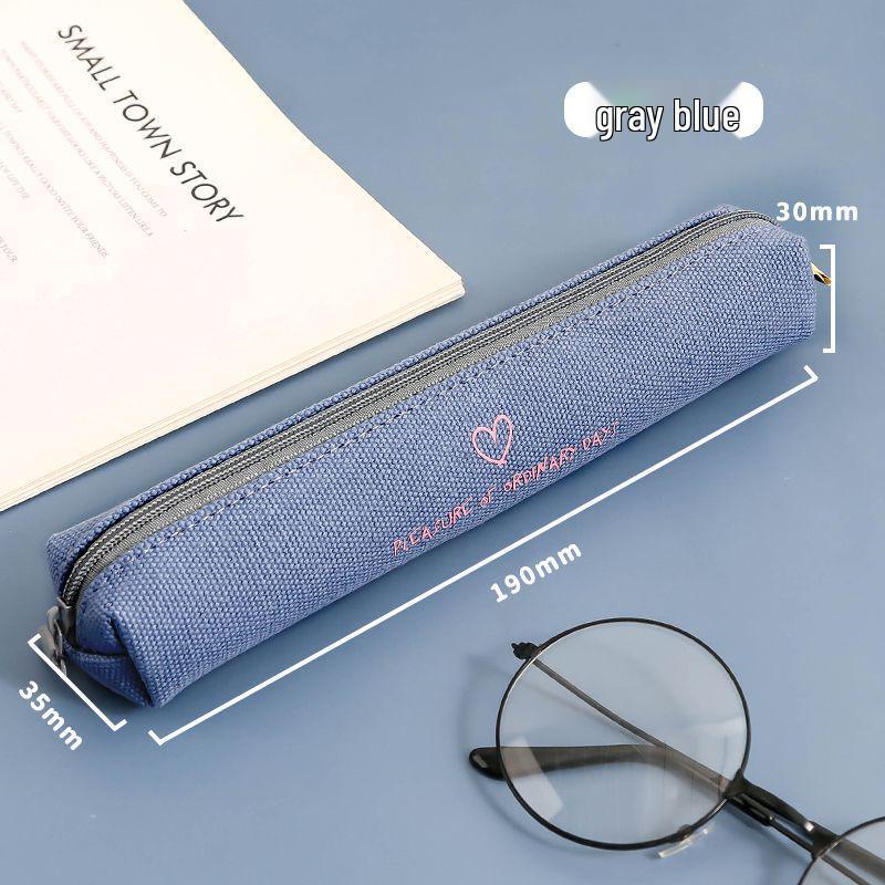 Compact Canvas Pencil Case for Girls - Small Capacity, Simple Design for Elementary and Middle School