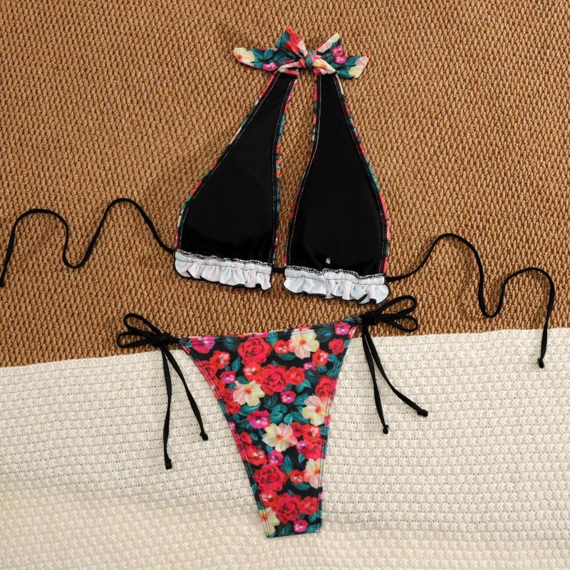 Swimsuit Women's Backless Lace Than Sexy Kini Split Triangle Bikini Babes