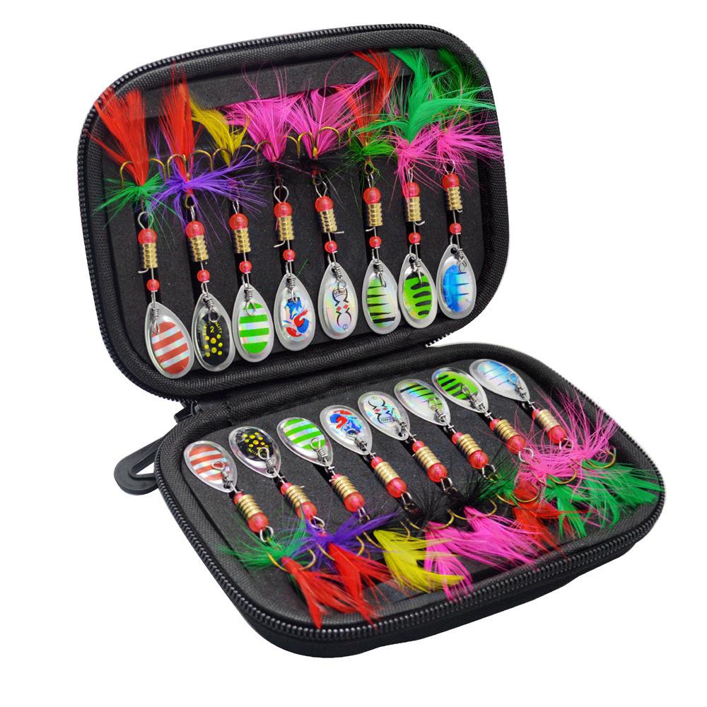 16 pcs Set Metal Fishing Spoons Lures Baits Set for Casting Spinner Fishing Bait with Storage Bag Case For Outdoor Fishing