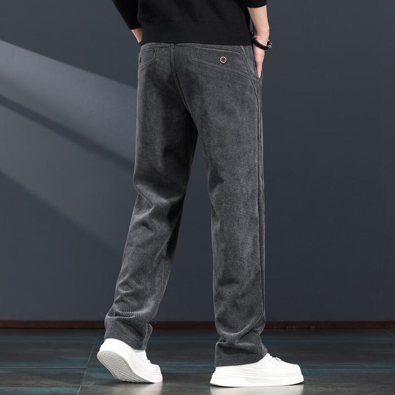 Jieleinuo Men's Waffle Corduroy Casual Jogger Pants