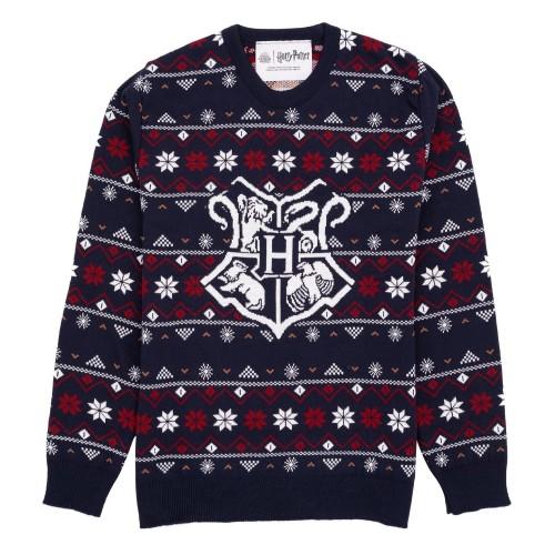 Harry Potter Unisex Adult Hogwarts Crest Knitted Christmas Jumper