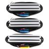 Musiclily Pro Alnico 5 Humbucker Super Distortion and Bridge Pickup Set for Strat Electric White Black Rails ST-DPHA Single-Size Neck, Middle, Guitar,