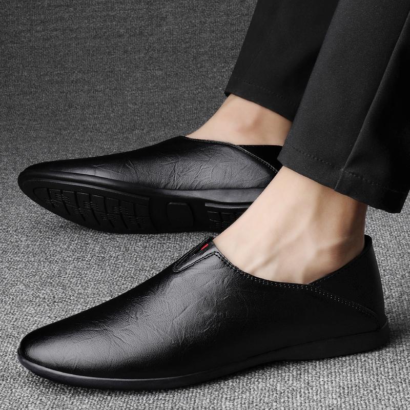 Genuine Leather Mens Casual Shoes Handmade Mens Loafers Moccasins Summer Breathable Slip On Flats Leisure Walk Male Boat Shoes
