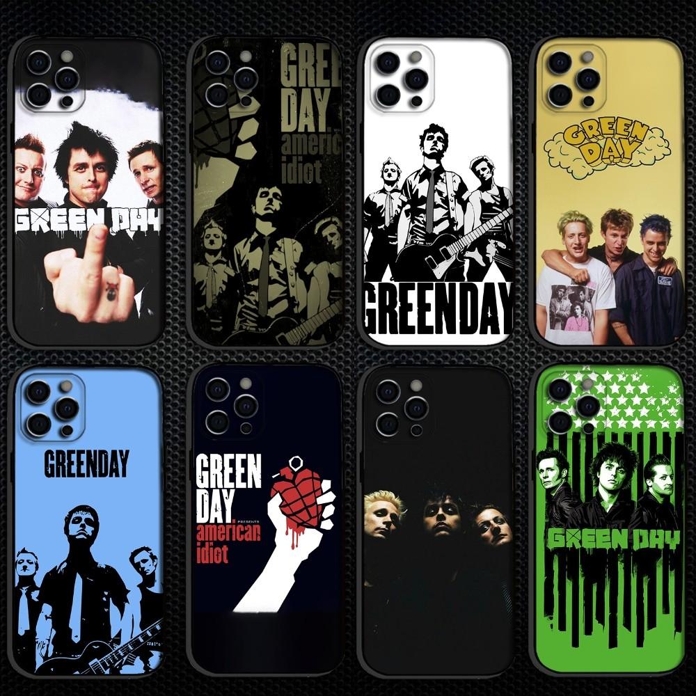 G-Green Band Day Phone Case For iPhone 16,15,14,13,12,11 Plus,Pro Max, Soft Silicone Black Cover