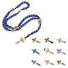 Catholic Cross Rosary Necklace Cross Pendant Beaded Necklace Religious Jewelry