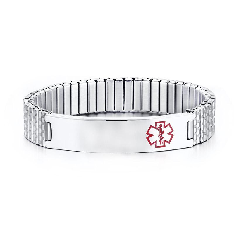

Personalized Medical Alert Bracelet Stainless Steel Engraved DIABETES Emergency Rescue Bracelet Wristband 165mm