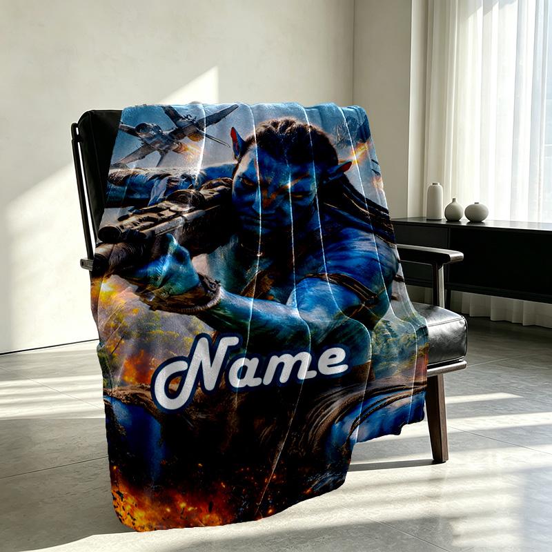 Custom Name Personalized Avatar Print Blanket, Home Decor, Bedroom, Sofa, Camping, Couch, Gifts for Birthday Christmas