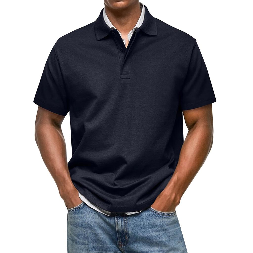 Men's Summer Solid Color Hidden Button Short Sleeve Loose Shirt Men's Casual Fashion Tops