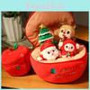 Cozy Christmas Plushie Super Soft Short Plush Stuffed Toy In Apple Shape Reindeer Snowman Santa Claus
