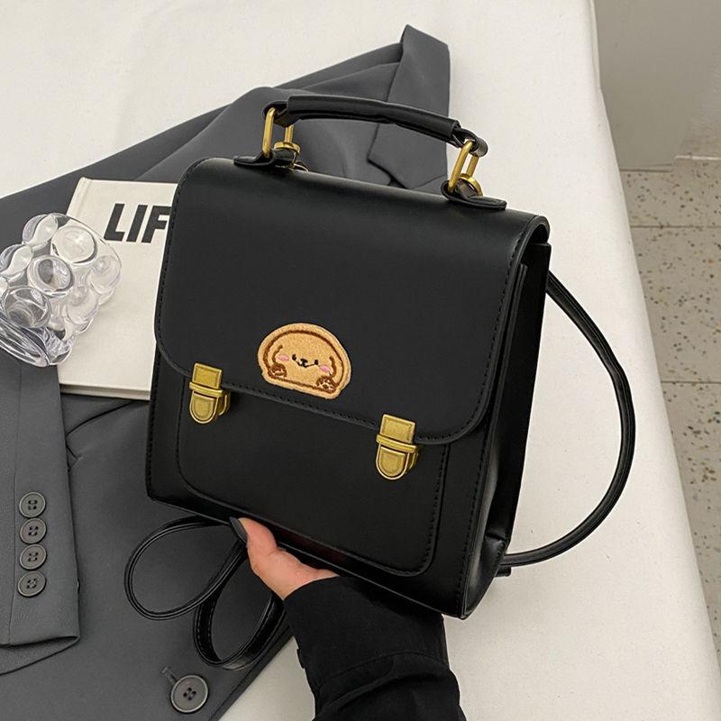 

Customer order high-end retro literary backpack bag women s 2025 autumn new college style cute small backpack backpack чёрный