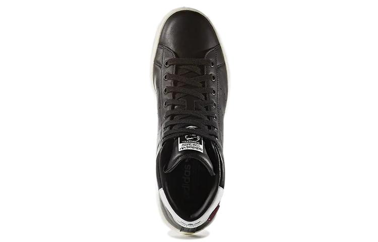 adidas Originals StanSmith Abriebfest Rutschfest Mittelhohe Skateboard-Schuhe Unisex Helles Schwarz S80497