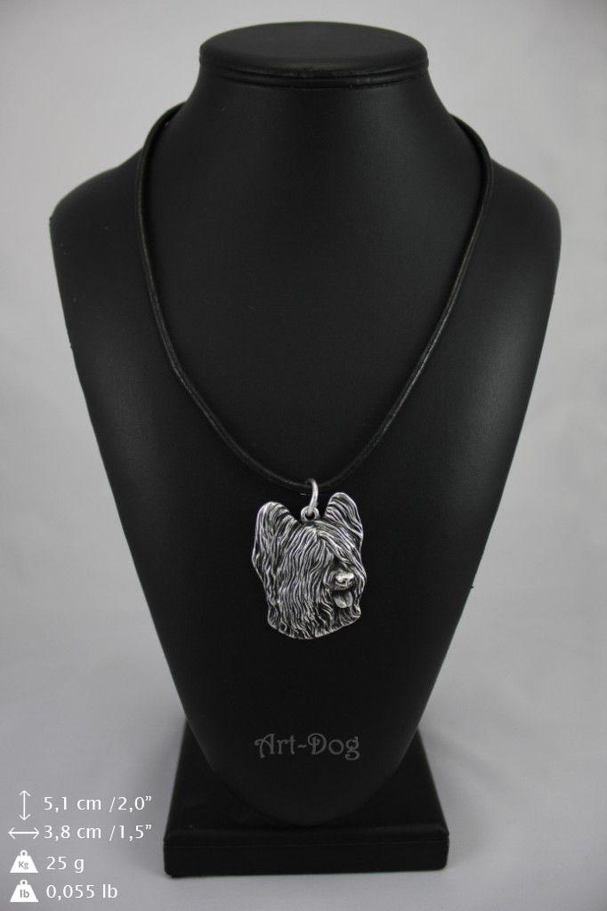 Briard, Berger De Brie III - Necklace with Dog, Silver-plated Pendant for Dog Fan, Unique Jewelry by Art-Dog Brand