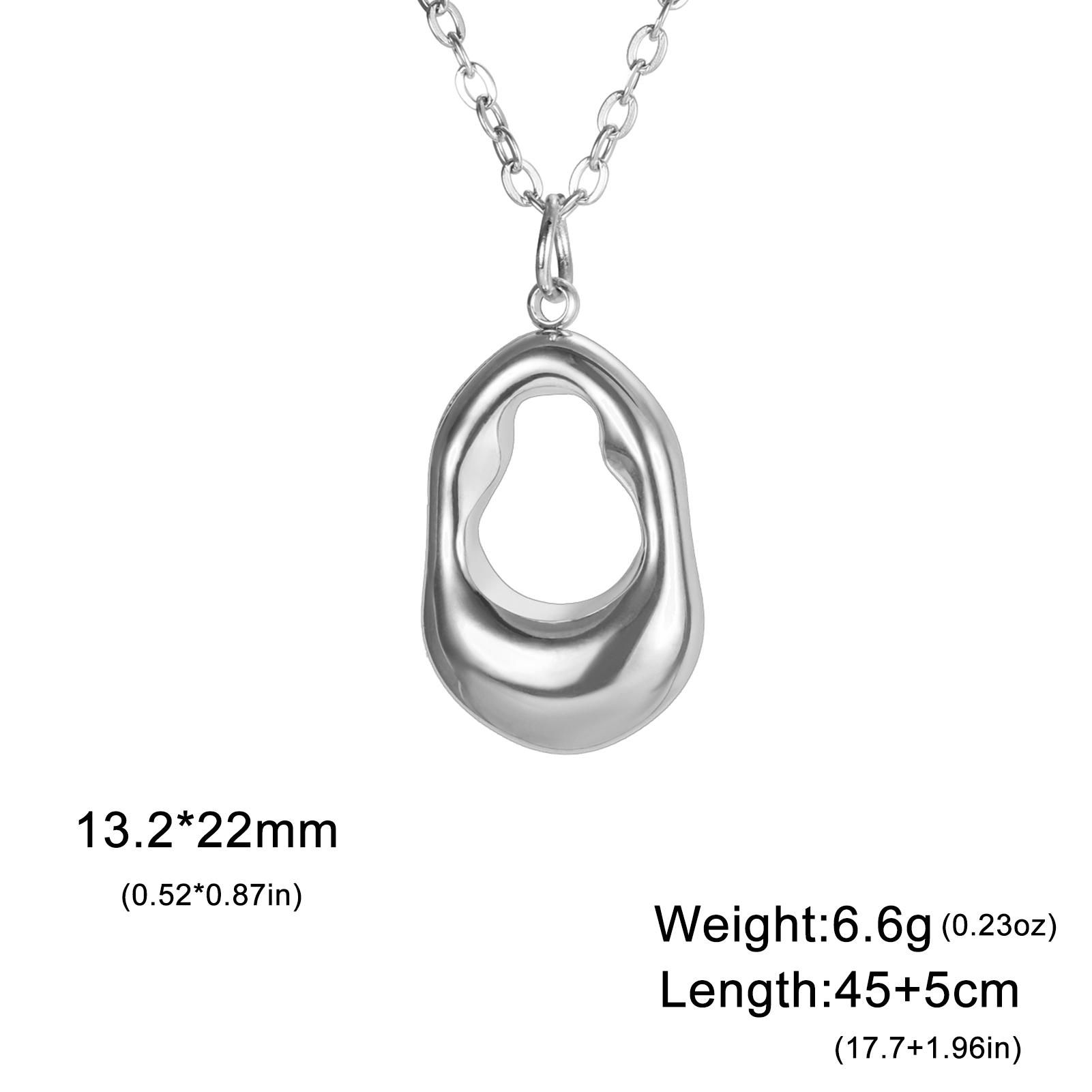 

Teamer Fashion Stainless Steel Necklace Women Girls Irregular Geometric Pendant Necklaces Gold Color Minimalist Jewelry No Rust 45-50cm