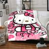 Hello Kitty With Pink Bows And Polka Dots Background Space Multipurpose Personalized Blanket Personalized Text Warmthful Decor Perfect For Sofa Couch
