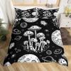 Wild Mushroom Duvet Cover Set Burgundy Plant Bedding Set For Kids Comforter Cover Soft Polyester King Queen Size With Pillowcase