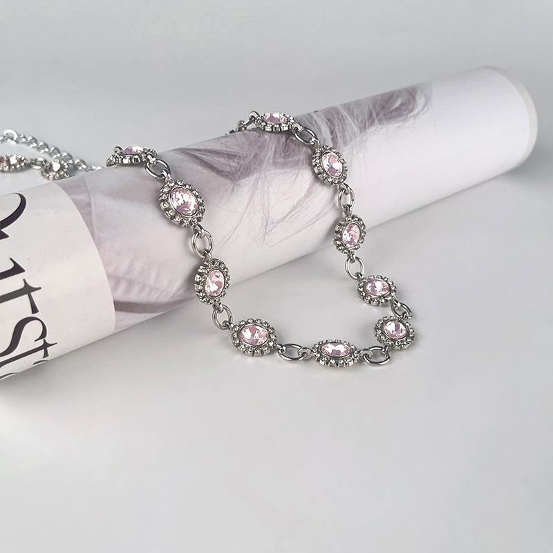 Pink Diamond-set Metal Women's Waist Chain Women's Belt Fashionable Dress Skirt Decorative Diamonds