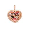 European & American Hip Hop Heart Photo Necklace: Copper Zirconia Pendant with DIY Personalized Heart Frame