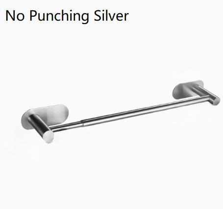 304 Stainless Steel Retractable Towel Bar Wall Mounted Towel Rack, No Drill Adjustable Drying Hanging Bar for Bathroom