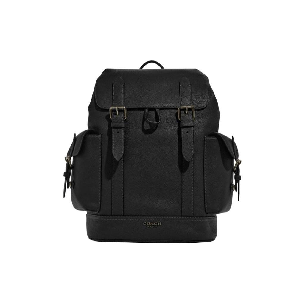New COACH Hudson Natural Grain Leather Backpack Tubas Men's Black CB837-QBBK