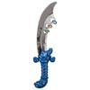 Metallic Pirate Sword, Toy Pirate Sword, Gold, Silver, Blue, Green with Lion Decoration, 27.5cm (Blue)