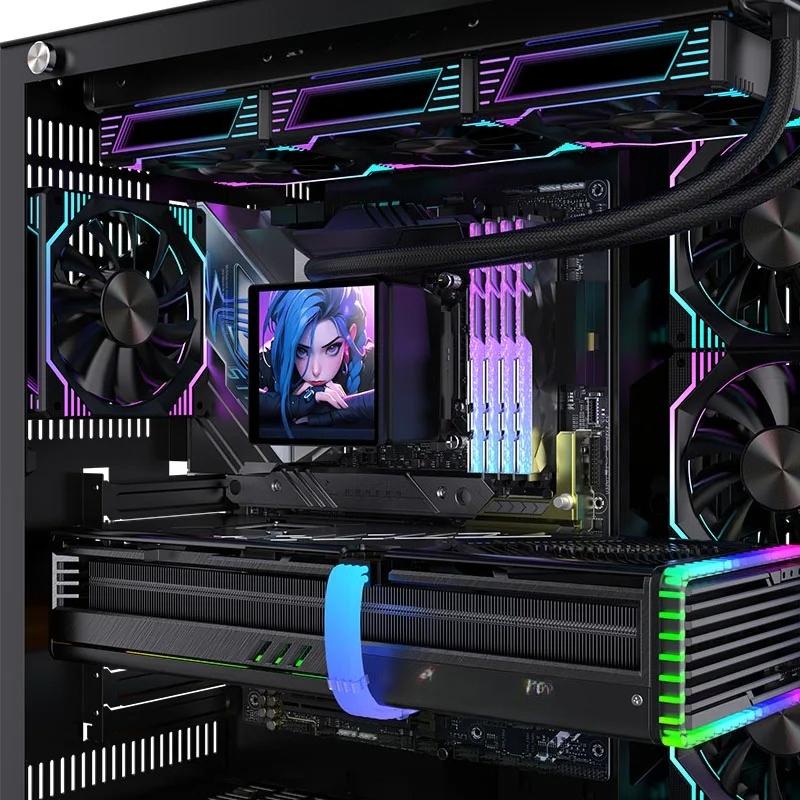 QT-2025 neuer 360mm ARGB PC Wasserkühlungsradiator CPU Flüssigkeitskühler mit DIY 4,0-Zoll PC Videoanzeigebildschirm
