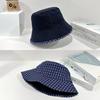 Bucket Hat Women's High Sense Department Summer New Double-sided Wear Shading Sunscreen Plaid Casual Retro Fashion