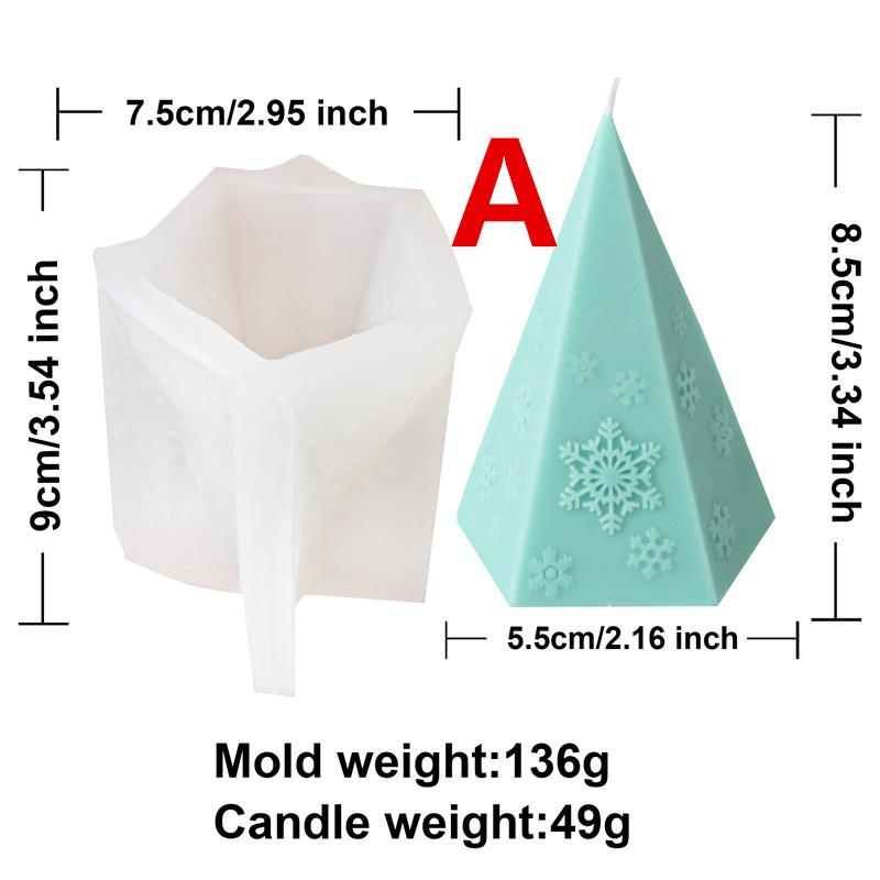 Christmas Silicone Molds Candles Triangle Christmas Tree Snowflake Styles DIY Home Decor Aromatherapy Candle Plaster