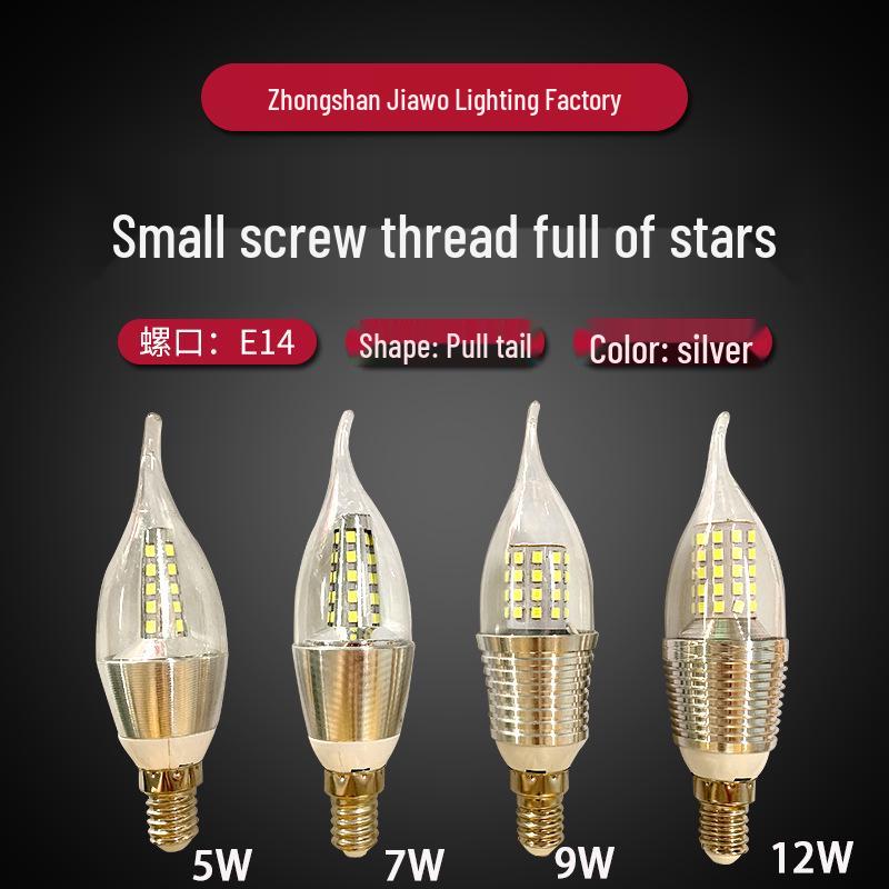 LED Energy-Saving Starry Candle Bulb with Pointed Tip - E14/E27 Screw Base
