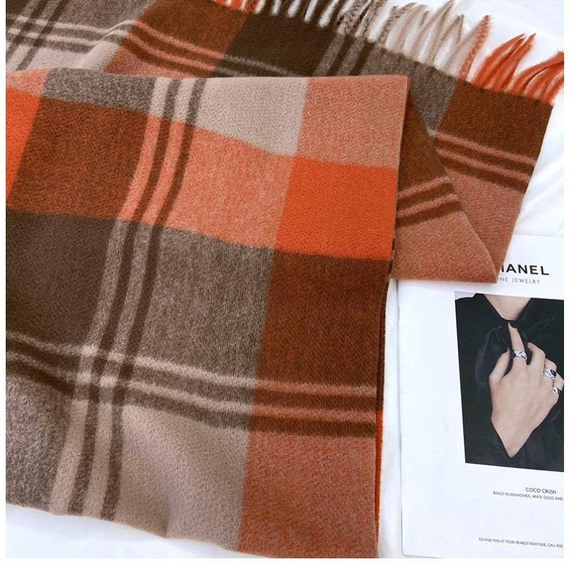 Schal Damen Neu Winter Karomuster Imitation Kaschmir Fransen Schal Verdickt Warm Schal