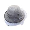 Curled top hat women's summer face cover mesh fashion basin hat British retro sun hat elegant flower lace bucket hat