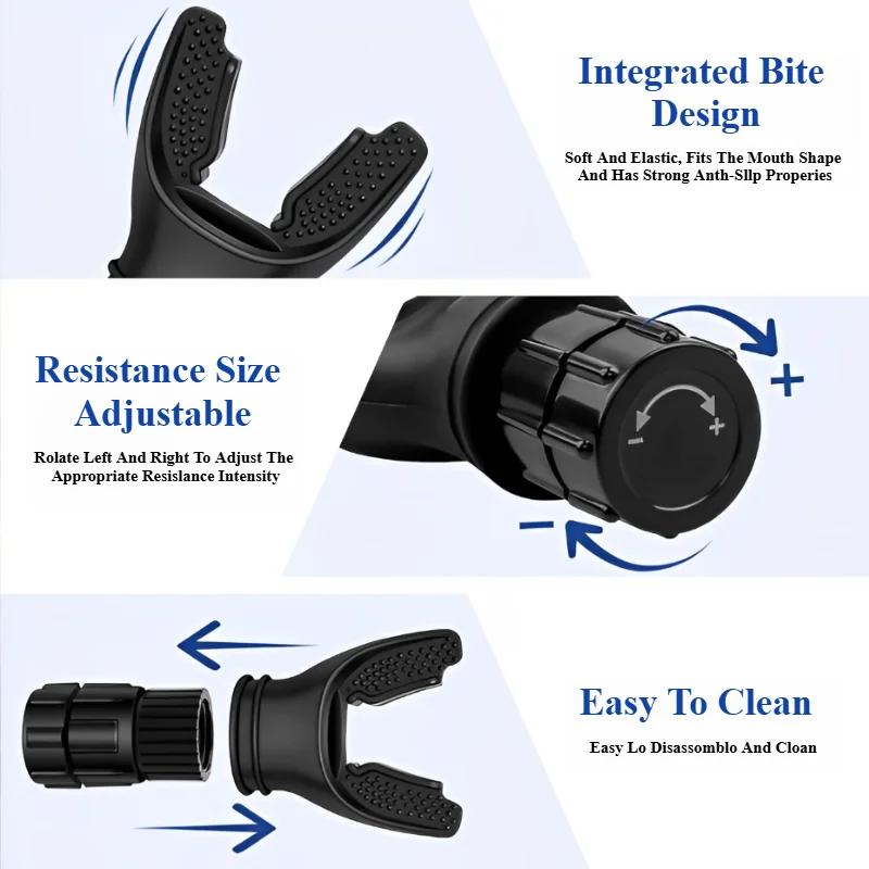 Portable Breathing Exercise Lungs Portable Breath Fitness Sports Exerciser Device Endurance Workout with Adjustable Resistances