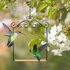 Hummingbird Swing Rust Resistant Wild Bird Perch with Wooden Dowel Metal Frame Outdoor Trunk Lawn Patio Garden Hanging Bird Swing Toy