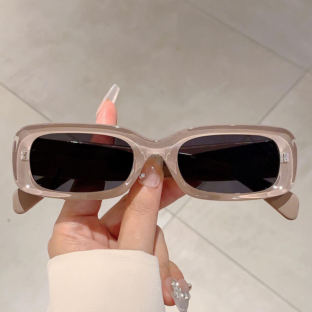 Retro Rectangle Pink Shades Fashion Brand Design Women Sunglasses Candy Color Beach Driving Sun Glasses for Ladies