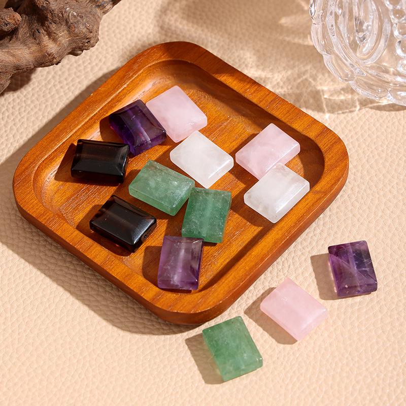 White and Purple Crystal Wushi Pai Ring Face Beads for DIY Jewelry Accessories
