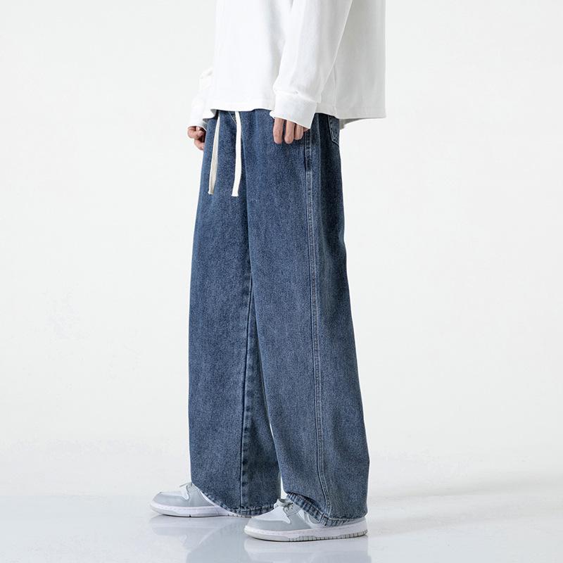 

Джинсы прямые мужские LKTM сине-серые: Модные, свободные, универсальные, широкие брюки L for 120-135 lbs