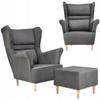 Zoja Wing Chair with Footrest Scandinavian Family Meble Gray Graphite