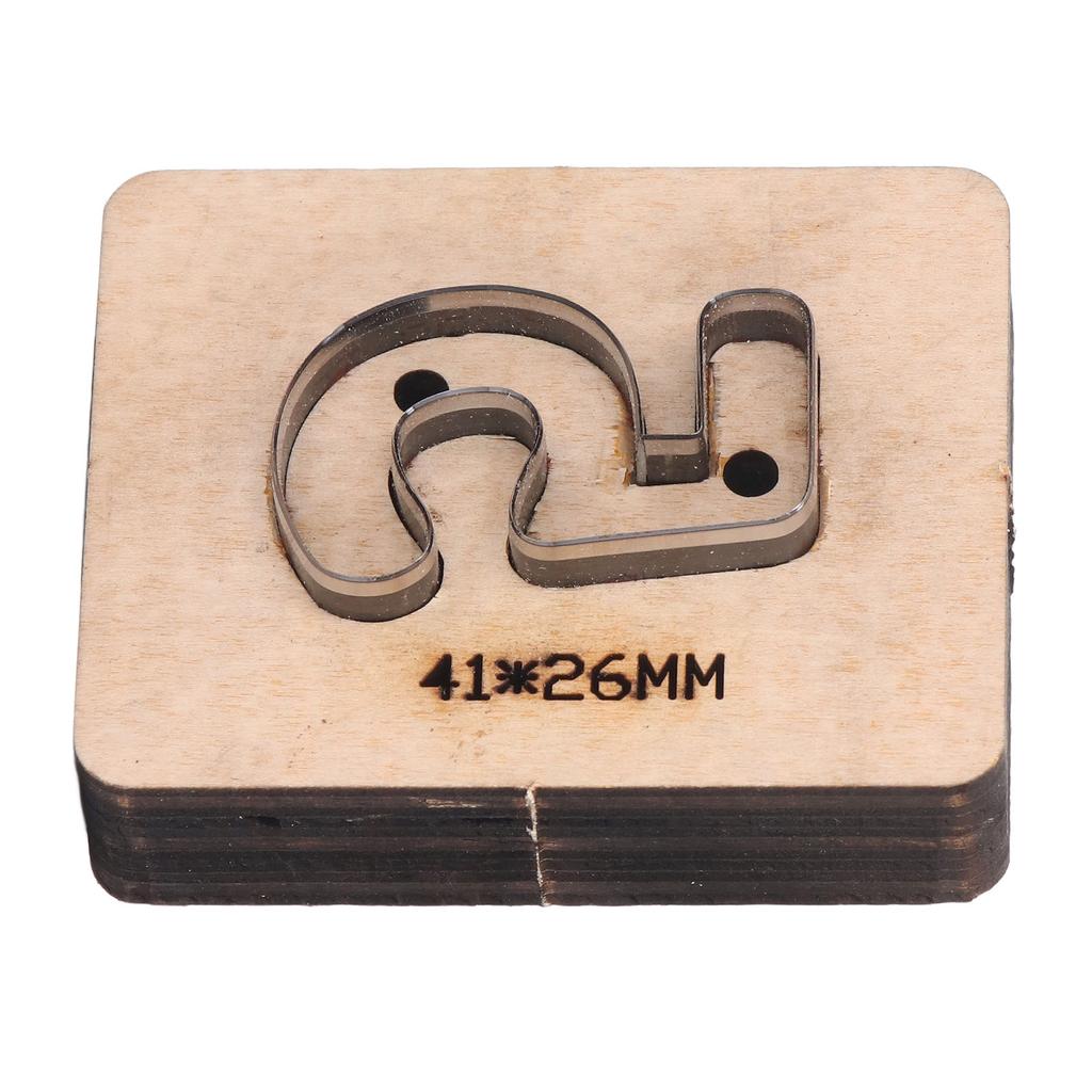 Number 5 Cutting Mold Wooden Base Metal Hollow Punching Die for DIY Leather Stamping Crafts 41x26mm
