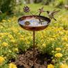 Traditional Antique Bronze Bird Feeder For Outdoor Use With Spacious Bowl To Accommodate Multiple Birds