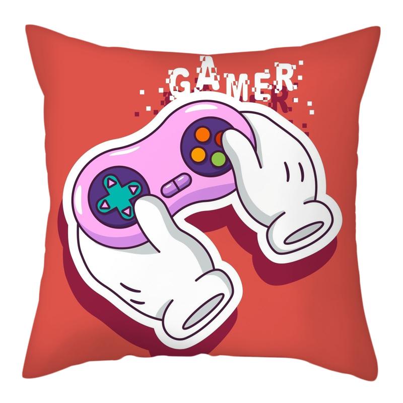 Home Decor Game  Cushion Cover R Gift Black Art Design  Console Button Pillow Case