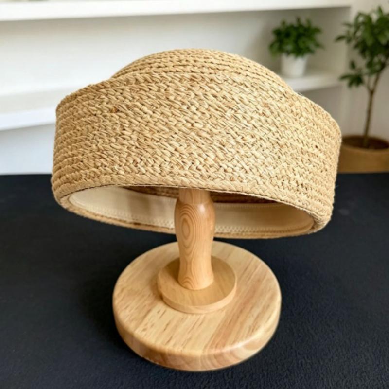 

Classic 100% Raffia Sailor Hat Sun Hat Women Designer Hand Wedding Bowler Natural Straw Berets Fedora Cap Beach Party Luxury Hat 55-59cm