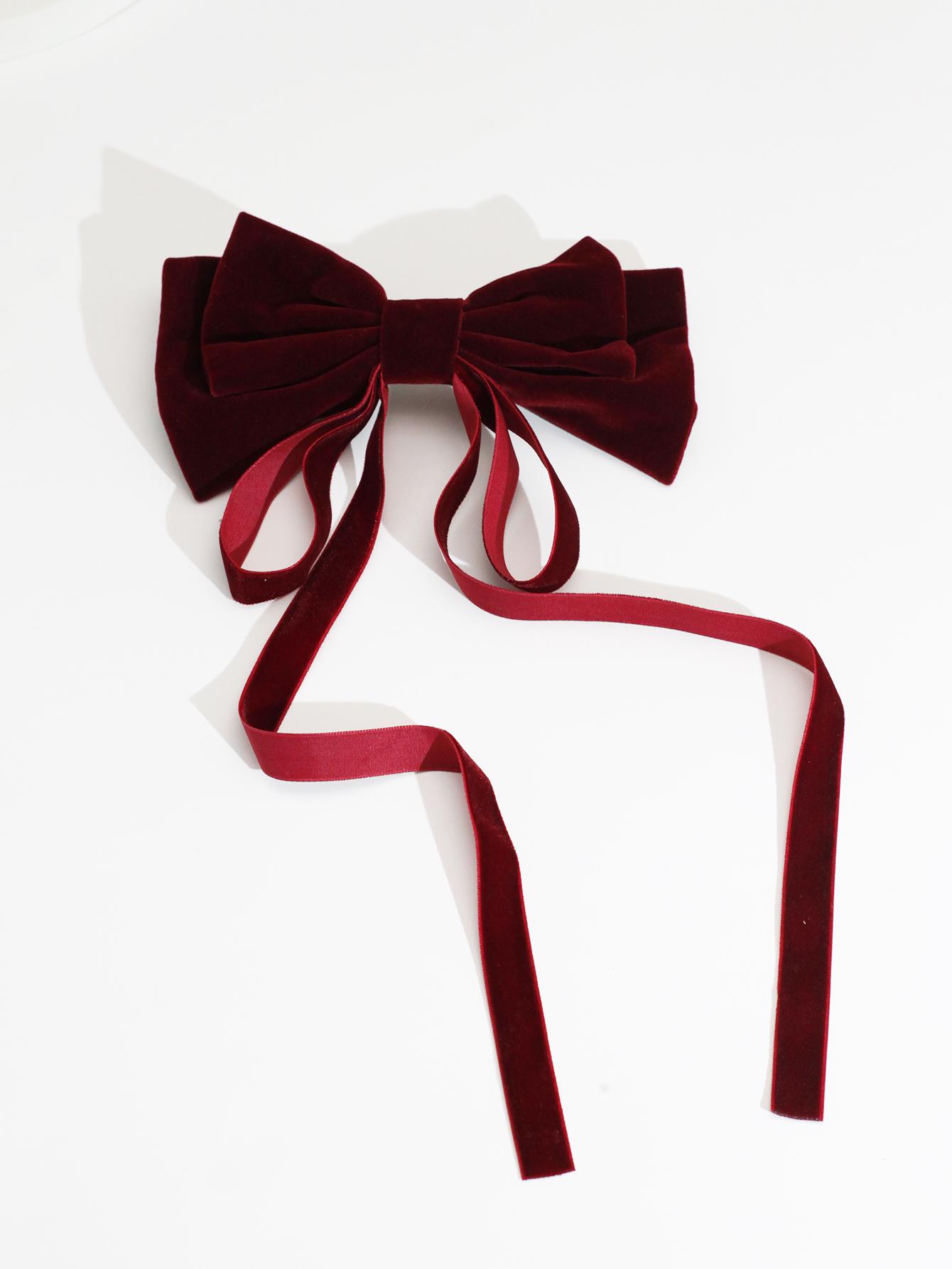 

Lystrfac Модная винтажная заколка для волос с лентой для женщин и девочек, однотонный бант для волос, заколки для волос, головной убор, женские аксессуары для волос