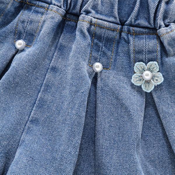 Mädchen Denim Shorts Teenager Mädchen Sommer Stickerei Hosen Kinder Kleidung Kinder Blumen Stickerei