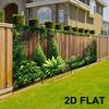 1pc 2D Printed Flower Blooming Wooden Fence Banner - Colorful Autumn Leaves and Sunny Path Design