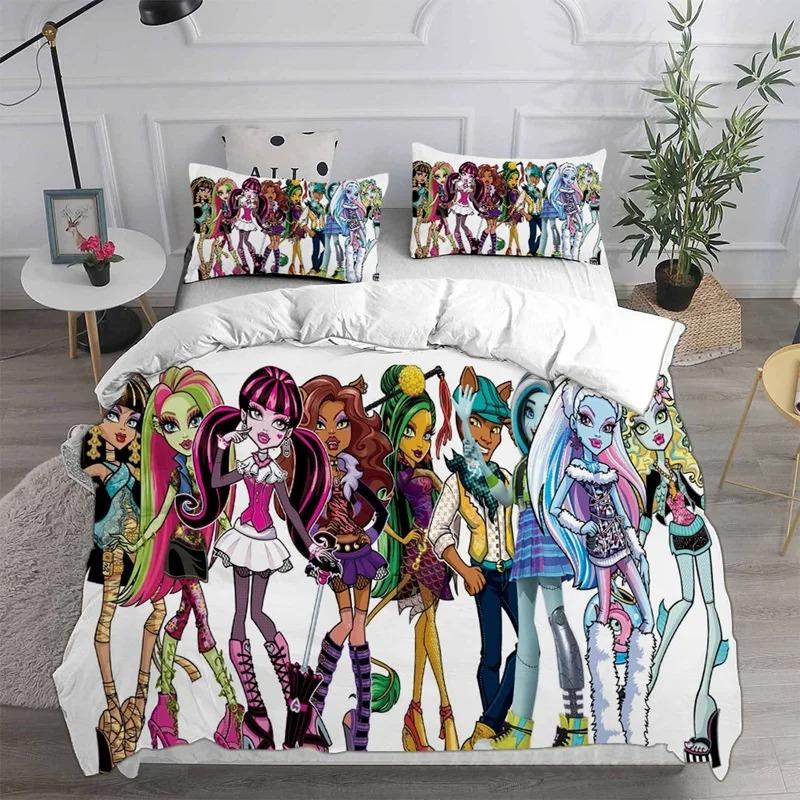 Exquisite 3D Monster Cartoon High Wallpaper Digital Printing Bedding Set Duvet Cover Comforter Bed Boys Girls Gift