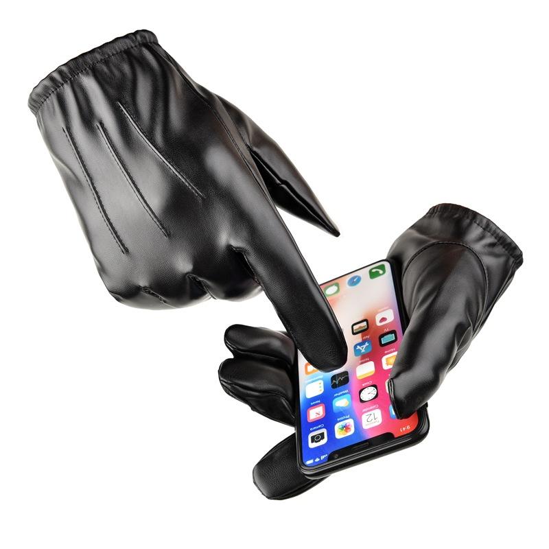 Touch Screen Gloves Male Autumn and Winter Cold Driver Simulation Leather