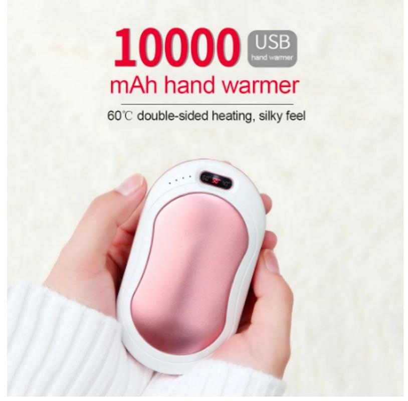 Hand Warmer 10000 MAh USB Power Bank Electric Portable Pocket Hand Warmer Digital Display Multi-Function Pocket Cloth Bag