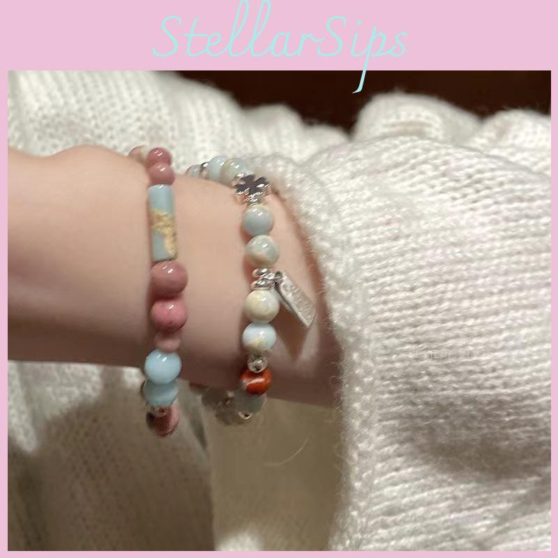 Vintage-Armband aus Keramik im Ethno-Stil mit Kreuz- und Kugelmotiv für Paare