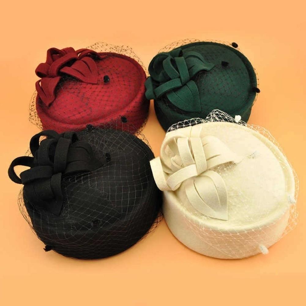Solid Color Top Hat French Vintage Pillbox Hat New Headwear  Gift
