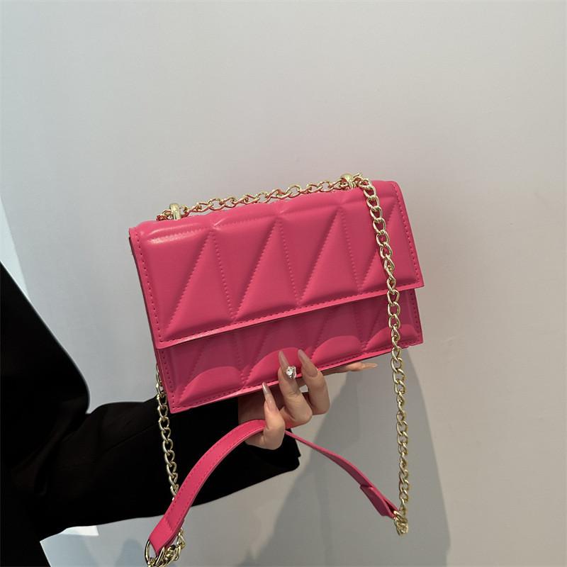 2024 New Korean Style Mini Shoulder Bag With Chain Embroidery Street Chic Soft Pu Leather Crossbody Bag For Women In Various Colors